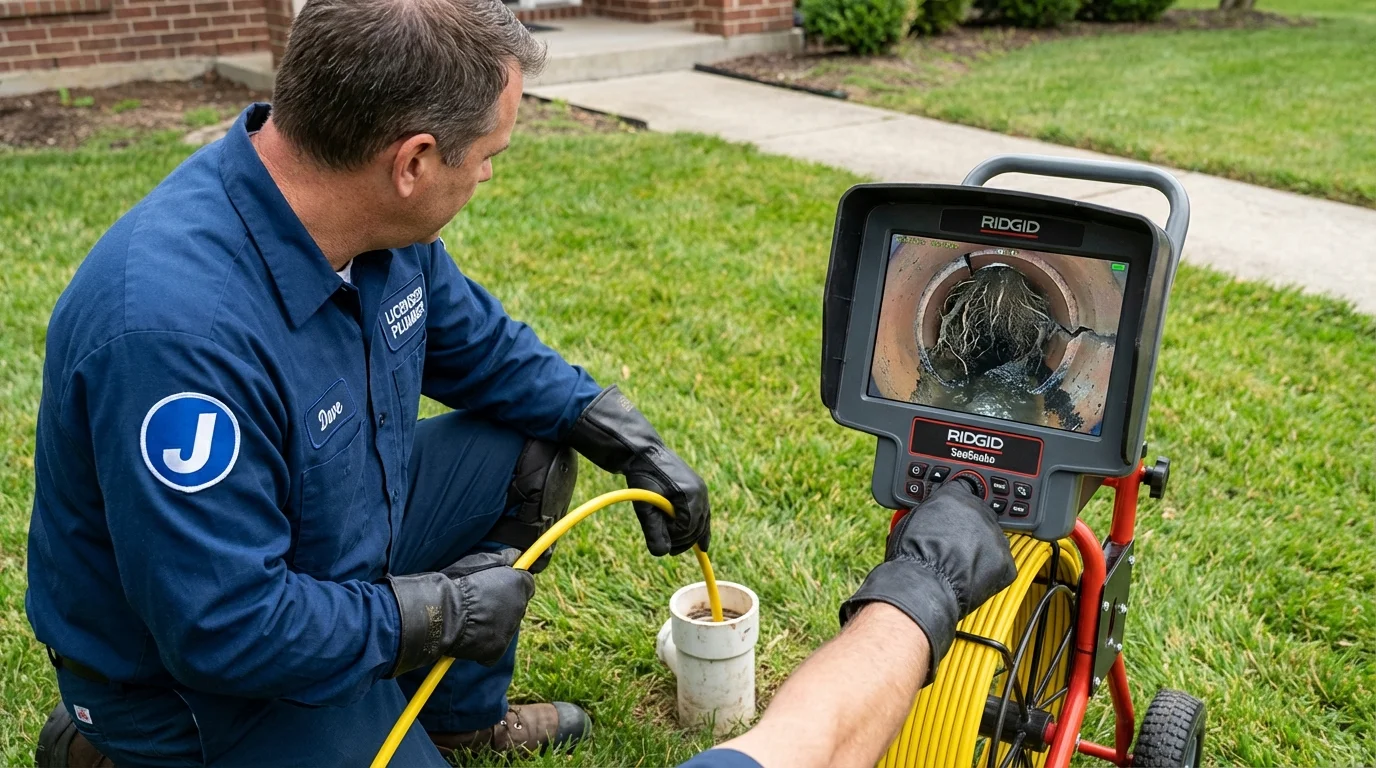 Sewer camera inspection being performed by Johns Plumbing LLC in Orange Beach