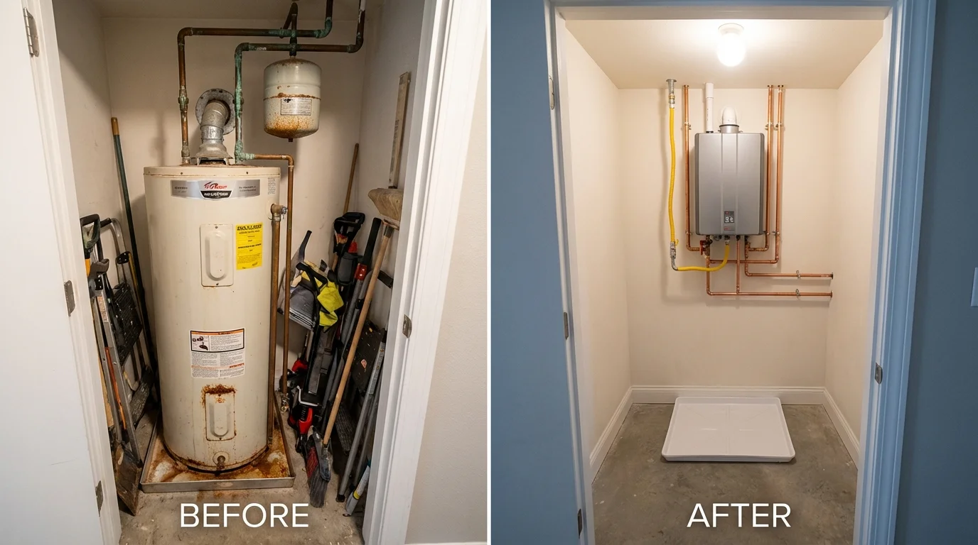Tank water heater versus wall-mounted tankless unit comparison for Orange Beach, AL homeowners