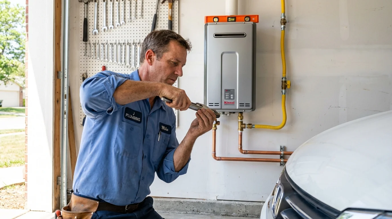 Tankless water heater installation by a Johns Plumbing LLC plumber in Orange Beach